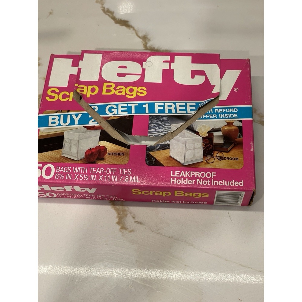 Vintage Hefty Scrap Bags Partial Open Box White Bags Discontinued 1984 Small